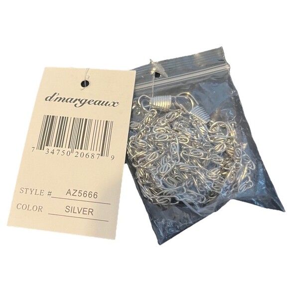 Silver Rhinestone Convertible Crossbody Clutch Purse Evening Bag D'Margeaux NWT - Picture 10 of 15